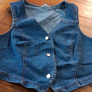 Classic Women's Denim Vest - Blue